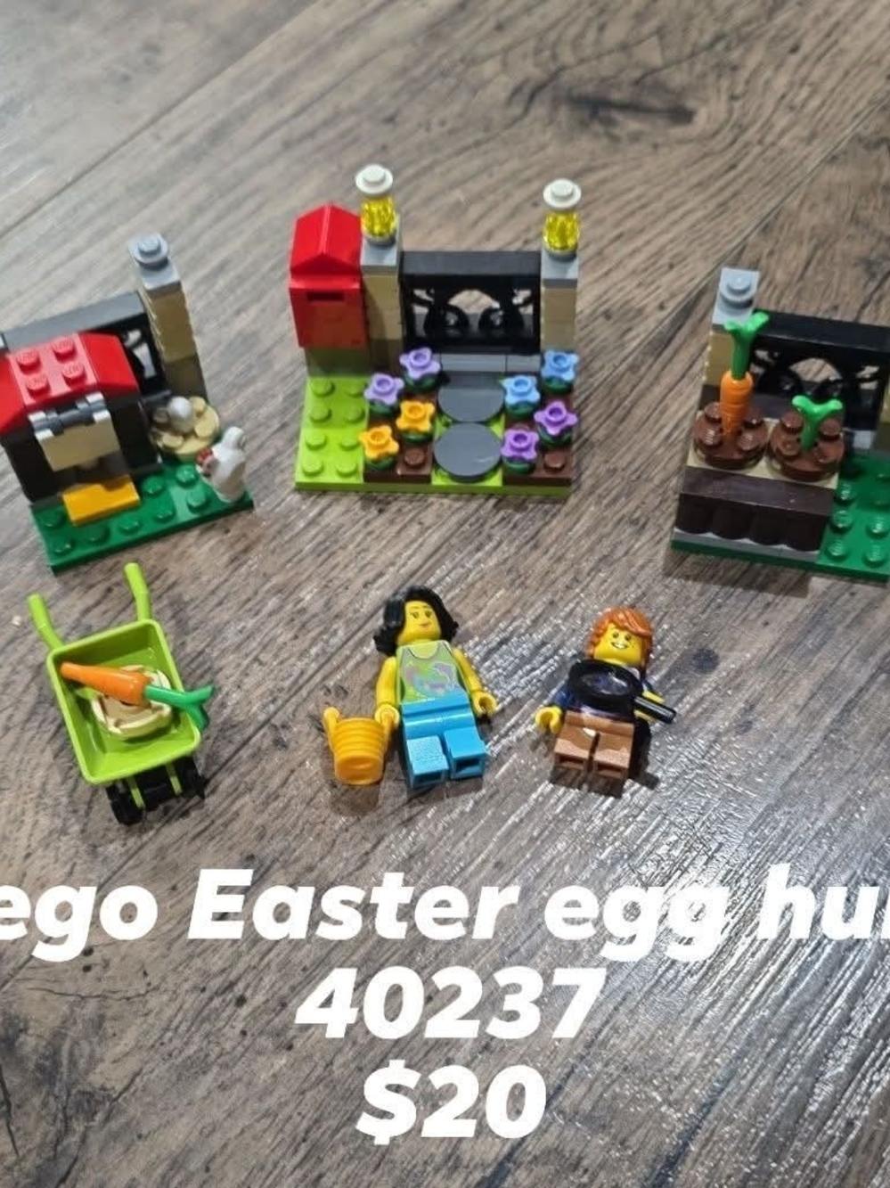 Lego Easter Garden Playset with Green Wheelbarrow and Colorful Flowers 40237